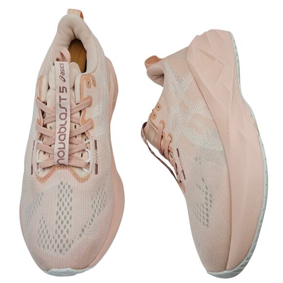 Asics Novablast 5 Breeze White Pink Womens 10 Running Shoes Sneakers - Picture 2 of 11